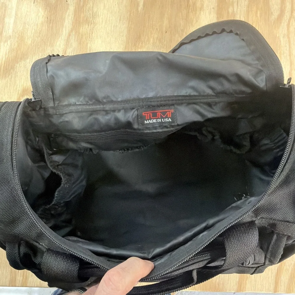 Tumi Small Travel Duffle Bag Black Ballistic Nylon Carry On Made In USA